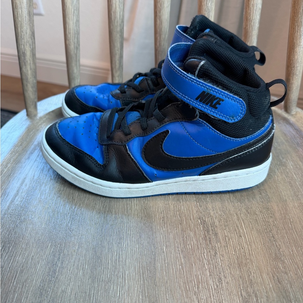 Nike Kids Black and Blue High-Top Sneakers
